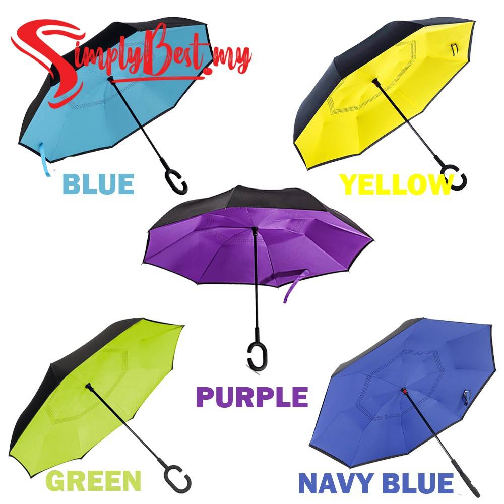 SIMPLYBEST Inverted Umbrella Reverse Umbrella Upside Down ...